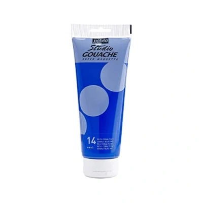 Afbeelding van Pébéo gouache kleur, 220 ml, tube fijne kwaliteit, ideaal voor studie, 1 van kobaltblauw