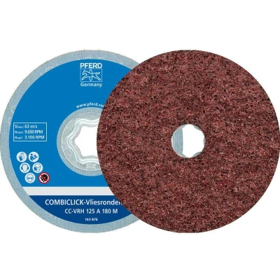 Afbeelding van PFERD 42000061 Combiclick harde vliesschijf CC Ø 125 mm A 180 M voor fijnslijpen &amp; finish haakse slijpers Diameter 125 mm
