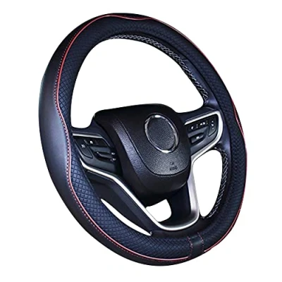 Afbeelding van ISTN Stuurhoes van microvezel, 38 cm, voor de meeste auto&#039;s (rode wijn)