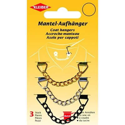 Afbeelding van Kleiber Metalen ketting om op te hangen, set van 3, goud/zilver/zwart