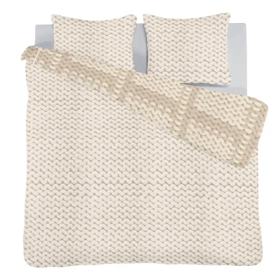Afbeelding van iSeng Reverse Knit Dekbedovertrek Lits jumeaux 240x200/220 cm Ecru