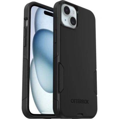 Afbeelding van OtterBox Commuter beschermhoes voor iPhone 15 Plus/iPhone 14 Plus, schokbestendig, valbescherming, ondersteunt 3 x meer vallen dan militaire standaard, zwart, levering zonder verpakking