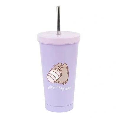 Afbeelding van Grupo Erik Thermosbeker met rietje Pusheen 550 ml beker en deksel, rietje, thermobeker
