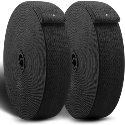 Afbeelding van CZ Store® Elastische naaiband 15 meter Breedte 20 mm ✮ band voor kleding/broek/pruik Zwart elastiek Set van 2