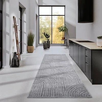 Afbeelding van Vloerkleed Chappe Licht 80x240cm Grijs 123vloerkleed.nl is de online webshop voor vloerkleden en woonaccessoires.