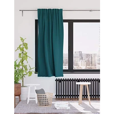 Afbeelding van Homing ondoorzichtig verduisteringsgordijn, effen gordijn, woonkamer, slaapkamer, kinderkamer, decoratieve stof, petroleum, 1 stuk, H x B: 175 cm 140 cm, 5492 38