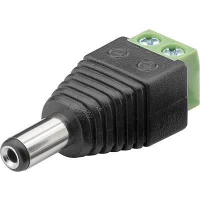 Afbeelding van Goobay Terminal Block 2 pins &gt; DC stekker (5,50 x 2,10 mm) afneembare schroefbevestiging, delig