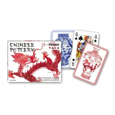 Afbeelding van Piatnik Chinees Aardewerk Speelkaarten Dubbeldeck.