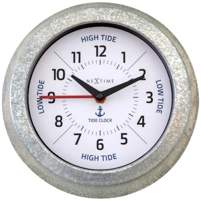Afbeelding van Nextime Ne 4321Wi Tide Getijdenklok 22 Cm Wit/Metaal