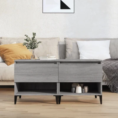 Afbeelding van Bijzettafels 2 st 50x46x50 cm bewerkt hout grijs sonoma eiken