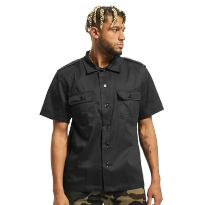 Afbeelding van Brandit Herren US HEMD Overhemd, Heren, Maat: Large, Black