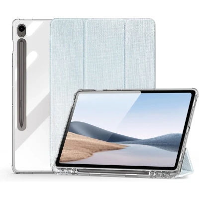 Afbeelding van Dux Ducis Tablet hoes geschikt voor Samsung Galaxy Tab S9/S9 FE Toby Series Auto Wake/Sleep functie Met Pencil houder Blauw