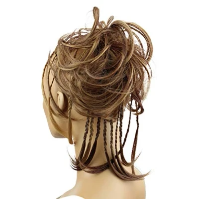 Afbeelding van PRETTYSHOP XXL haarband opgestoken bruidskapsels volumineuze knot rommelig golvend roodbruin blond mix G19D