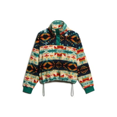 Afbeelding van Superdry Fleece trui, Dames, Maat: 34, Nava quilt print