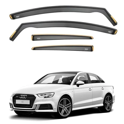 Afbeelding van iSpeed Set van 4 hoogwaardige windschermen voor Audi A3 MK3 S3 RS3 deurs sedan 2013 2019 Houd je auto geventileerd in de regen vermindert windturbulentie getint