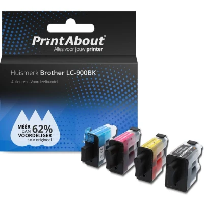Afbeelding van Huismerk Brother LC 900BK Inktcartridge 4 kleuren Voordeelbundel