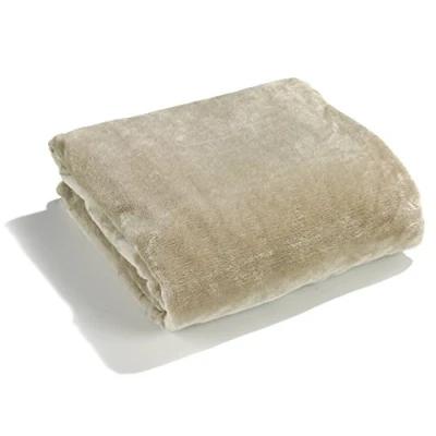 Afbeelding van Grote deken XL ca. 150 x 200 cm, flanellen microvezel, super zacht, warm, licht, pluisvrij, hoge kwaliteit, type 176, polyester, zand, h b cm