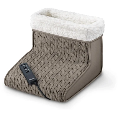 Afbeelding van Beurer FWM 45 Elektrische Voetenwarmer Voetmassage 2 in 1 Warmtestanden Tot maat 47 Massagestanden Fleece Handwasbare voering 3 Jaar garantie Taupe