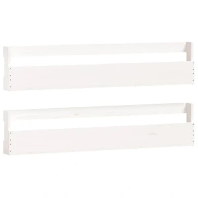 Image de vidaXL Étagères à chaussures murales 2 pcs Blanc 110x9x23cm Pin massif