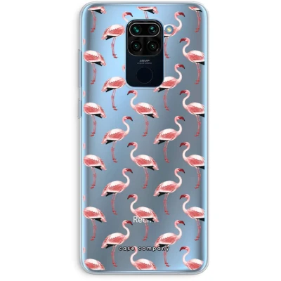 Afbeelding van Case Company® hoesje geschikt voor Xiaomi Redmi Note 9 Flamingo Soft Cover Telefoonhoesje Bescherming aan alle Kanten en Schermrand