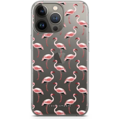 Afbeelding van Case Company® hoesje geschikt voor iPhone 13 Pro Flamingo Soft Cover Telefoonhoesje Bescherming aan alle Kanten en Schermrand