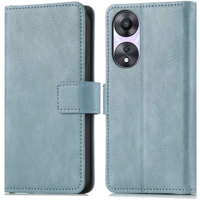 Afbeelding van iMoshion Hoesje Geschikt voor Oppo A58 Met Pasjeshouder Luxe Bookcase Lichtblauw
