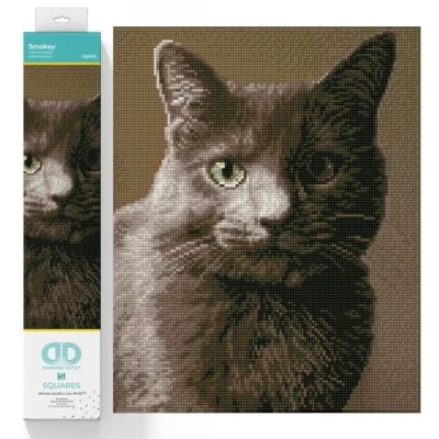 Afbeelding van Full Diamond Painting Volwassenen Hobby Volledig Pakket Vierkante Steentjes DQ8.001 Dotz® Katten portret 37.5 x 30cm
