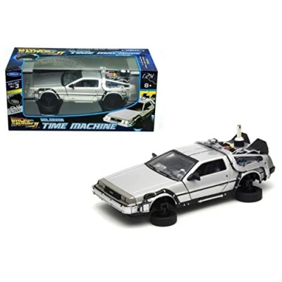 Afbeelding van OPO 10 vliegende Delorean auto (met wielen) uit de film terug naar toekomst II schaal 1:24 Ref 22441FV