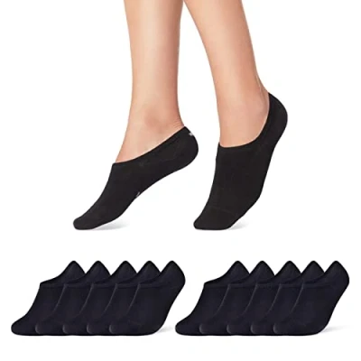 Afbeelding van 10 Paar Sneaker Sokken Heren &amp; Dames Onzichtbare Katoen, Zwart, 47 50 EU