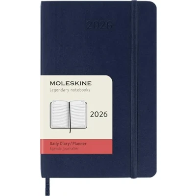 Afbeelding van Moleskine 12 Monate Tageskalender 2026, Pocket/A6, 1 Tag = Seite, Weicher Einband, Saphir