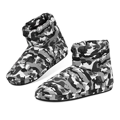 Afbeelding van Dunlop Pantoffels voor heren, winter, hoge pantoffels, jongeren, jongens, volwassenen, warm, antislip, groen, camouflage, 43 EU, Grijze Camouflage