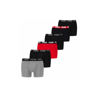 Afbeelding van Puma Everyday 6PACK ECOM Onderbroeken, Heren, Maat: Small, Grey red black