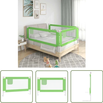 Afbeelding van vidaXL Bedhekje peuter 120x25 cm stof groen