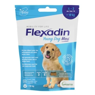 Afbeelding van Flexadin Young Dog Maxi Kauwbrokjes 60 stuks