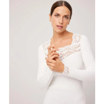 Afbeelding van Ysabel Mora Tshirt Thermal Lace Creme XXL