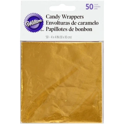 Afbeelding van Wilton Goudfolie Wrappers voor Snoepjes pk/50
