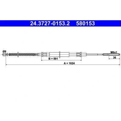 Afbeelding van Ate Handremkabel 24.3727 0153.2