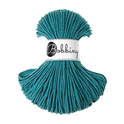 Afbeelding van Bobbiny Macramé touw, groenblauw, 3 mm, 100% katoen, 100 m