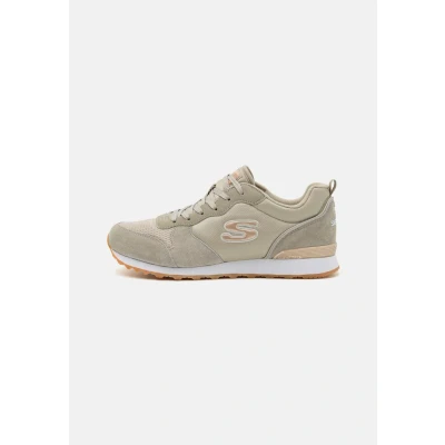 Afbeelding van Skechers Sneakers laag, Dames, Maat: 35, Taupe Leer en textiel