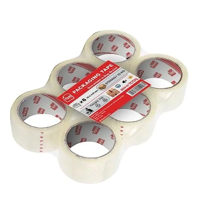 Afbeelding van Dpm tapes Packaging Tape, verpakkingstape, plakband, pakketten, verzendingen, verhuizingen, scheurvast, oplosmiddelvrij, sterk en stil, 50 m x 48 mm, transparant (6 rollen)