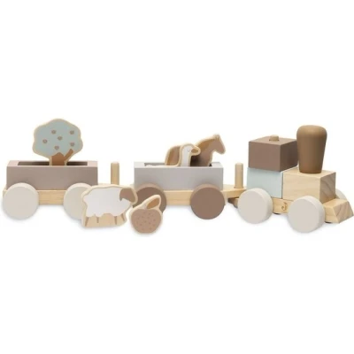 Afbeelding van Jollein houten speelgoedtrein farm 45 cm x 12 Speelgoed