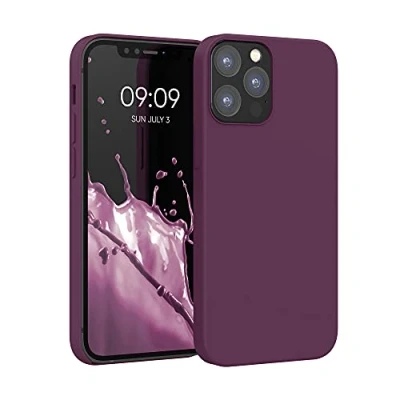 Afbeelding van kwmobile telefoonhoesje geschikt voor Apple iPhone 12 / Pro Hoesje met siliconen coating Smartphone case in bordeaux violet