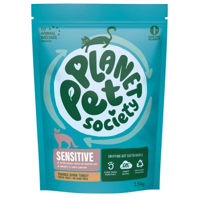 Afbeelding van Planet Pet Society Cat Dry Thanks Given Turkey Sensitive Kattenvoer Kalkoen 1.5 kg
