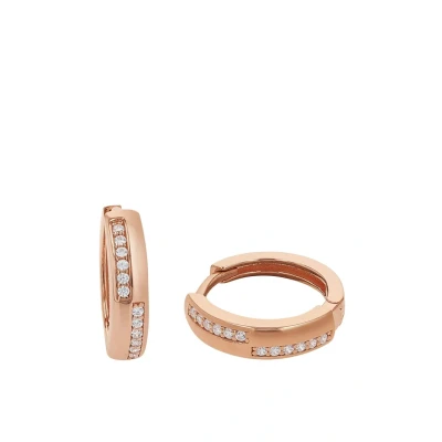Afbeelding van Amor Creolen van 925 Sterling zilver met synthetische zirkonia, 1,5 cm, roze, geleverd in geschenkdoos, zilver, kubische Zirkonia