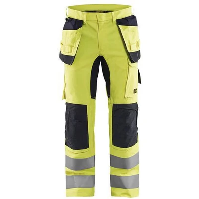 Image de Pantalon multinormes inhérent stretch jaune fluorescent/marine