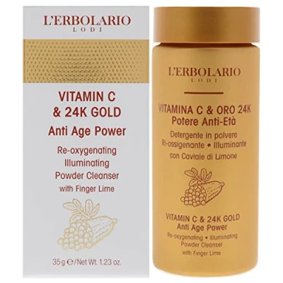 Afbeelding van L&#039;Erbolario Vitamine C &amp; 24K Gold Anti Aging Enzym Gezichtsreinigingsspuder