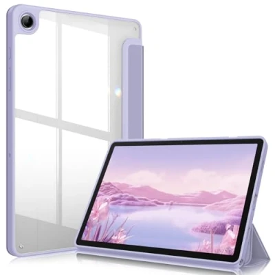 Afbeelding van Fintie Hybride hoes voor Samsung Galaxy Tab A9 Plus 11 inch 2023 Schokbestendige beschermhoes met transparante harde achterkant A9+ SM X210/X216/X218 tablet, pastelpaars