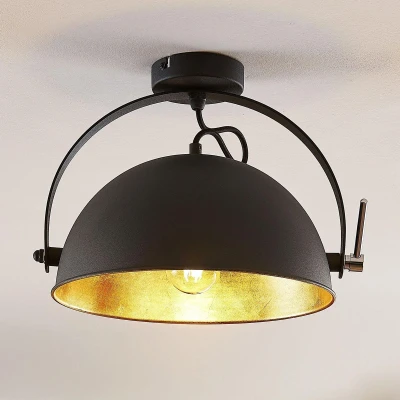 Afbeelding van Lindby plafondlamp 1licht metaal H: 36 cm E27 zwart, goud