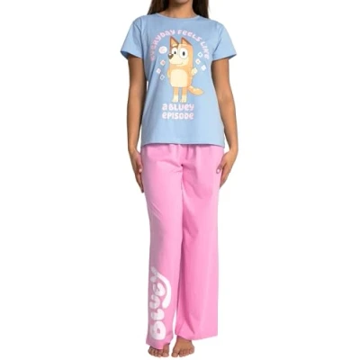 Afbeelding van Bluey Pyjama Femme Coton Ensembles De Vêtements Nuit Rose S