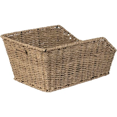 Afbeelding van Basil Cento Rattan Look WSL Fietsmand Achterop Inclusief Bevestigingssysteem Lichtbruin